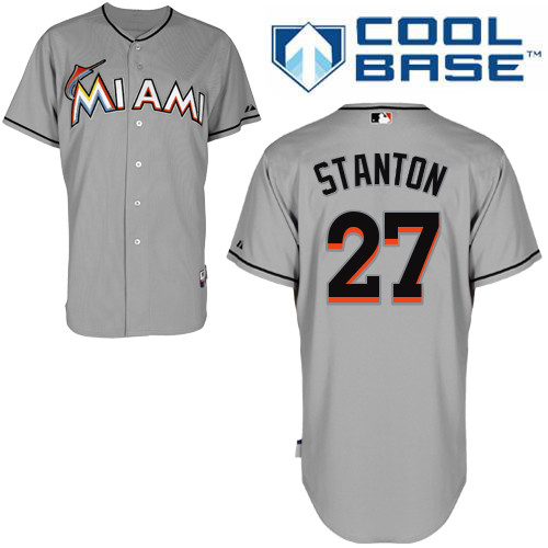 2012 New style Miami Marlins 2012 #27 Giancarlo Stanton Grey Baseball MLB Jersey 2012 New style Miami Marlins 2012 #27 Giancarlo Stanton Grey Baseball MLB Jersey